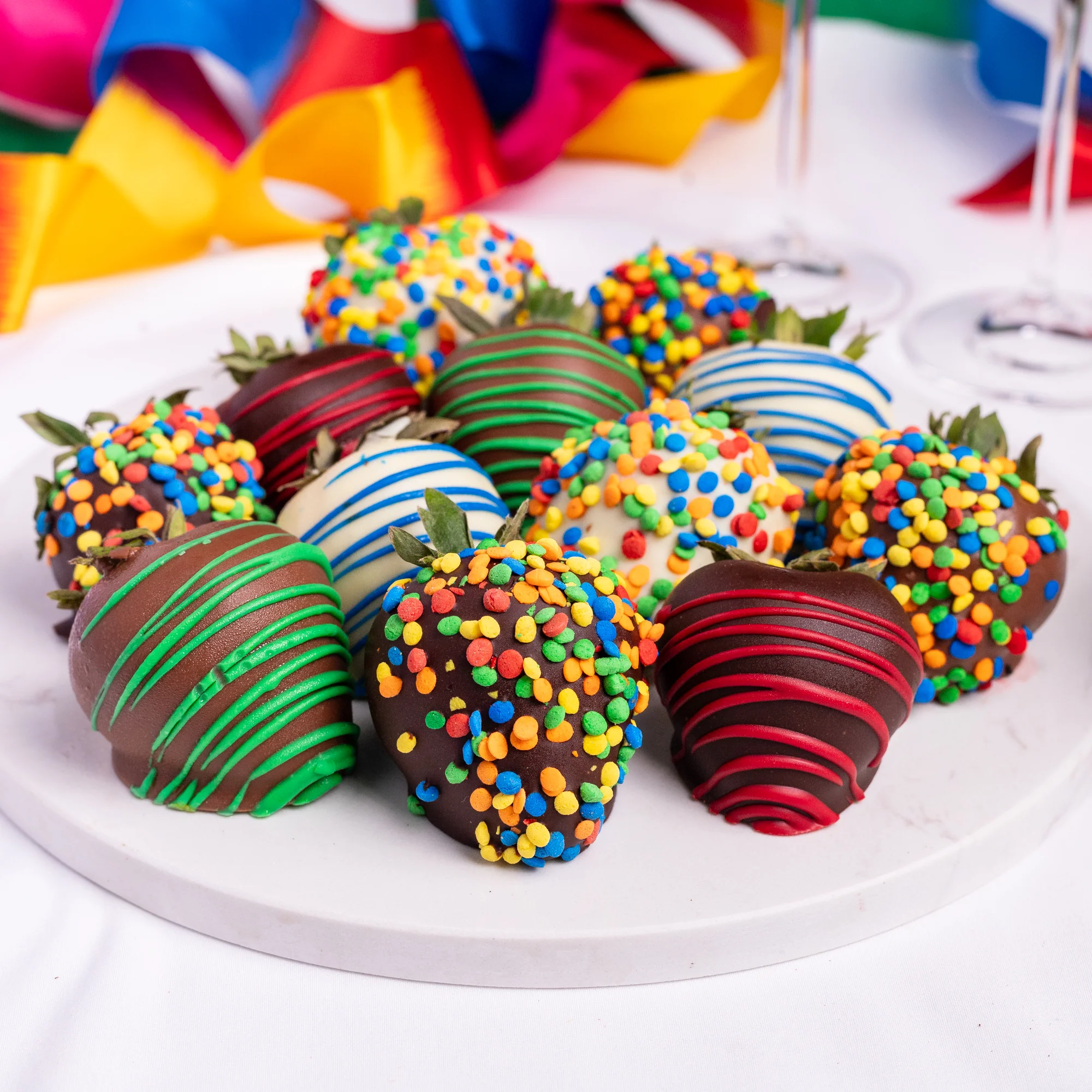 Hand-Dipped Celebration Belgian Chocolate Strawberries - Image 3